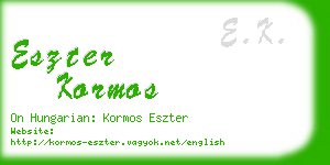 eszter kormos business card